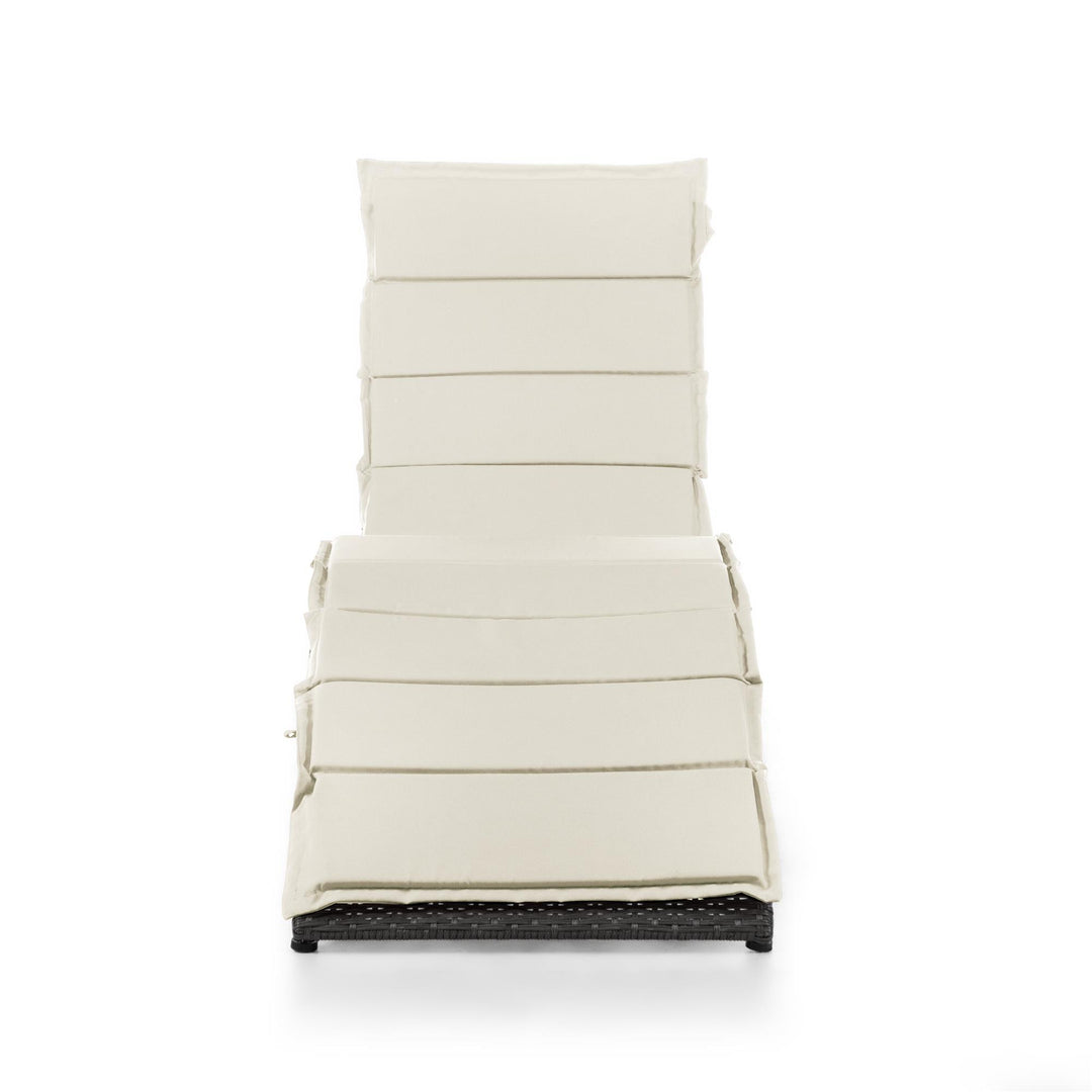 Outdoor Foldable Chaise Lounge - White