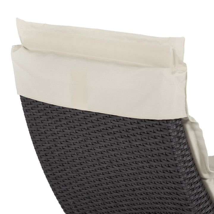 outdoor chaise lounge with cushion - White