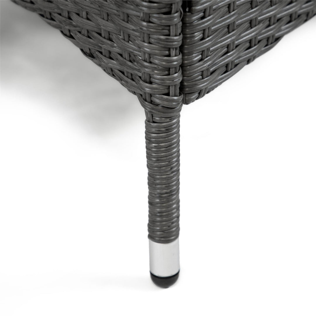 patio chairs with glass top table - Gray