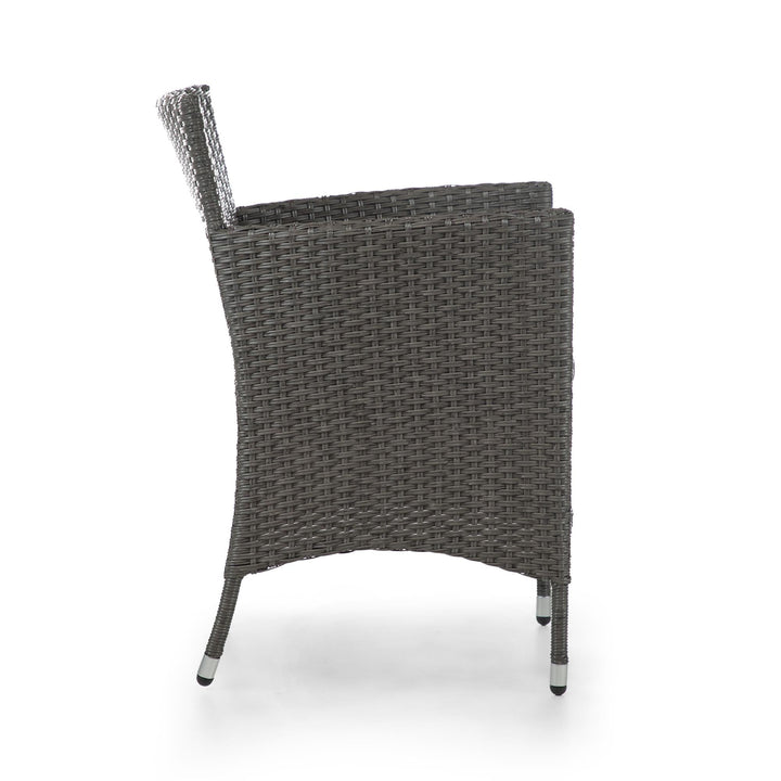 patio conversation set with glass top table - Gray
