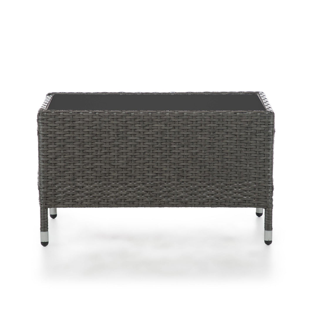 patio chairs with glass top table - Gray