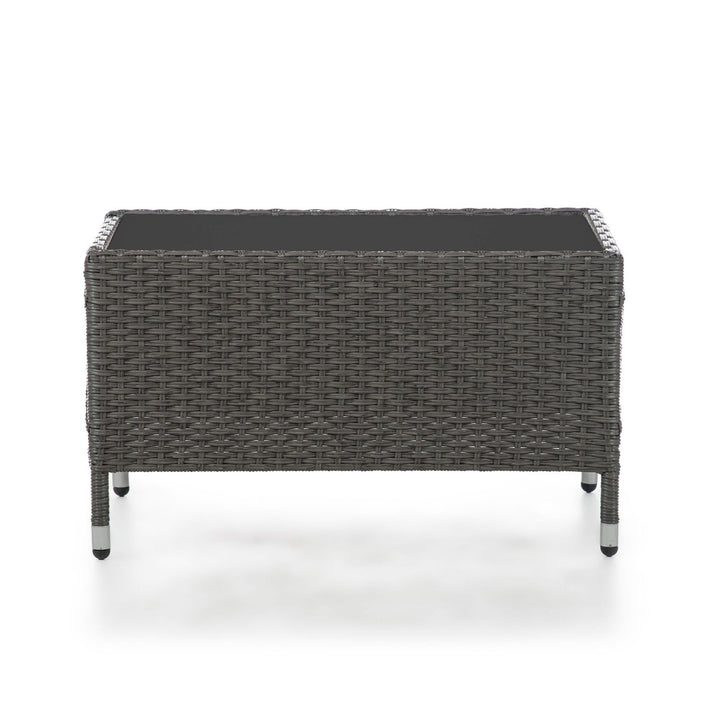 patio chairs with glass top table - Gray