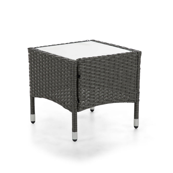 3 piece rattan patio chat set - Gray