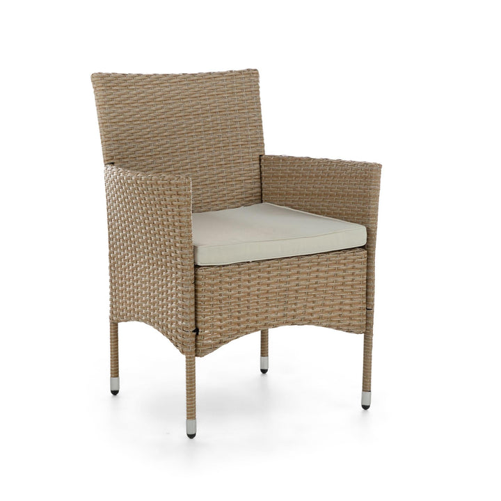 3 piece rattan patio chat set - Natural