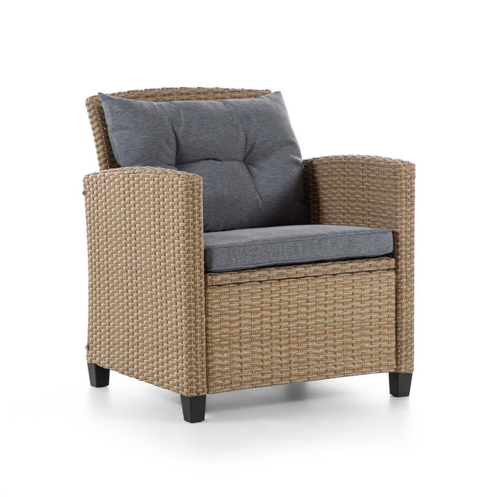 Conversation Set with 2 Tufted Chairs - Natural