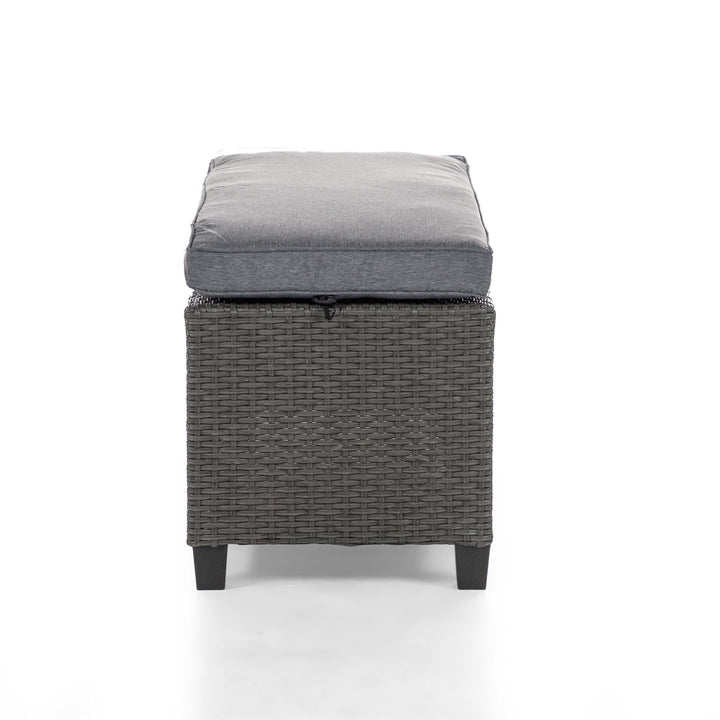 wicker patio bench - Gray