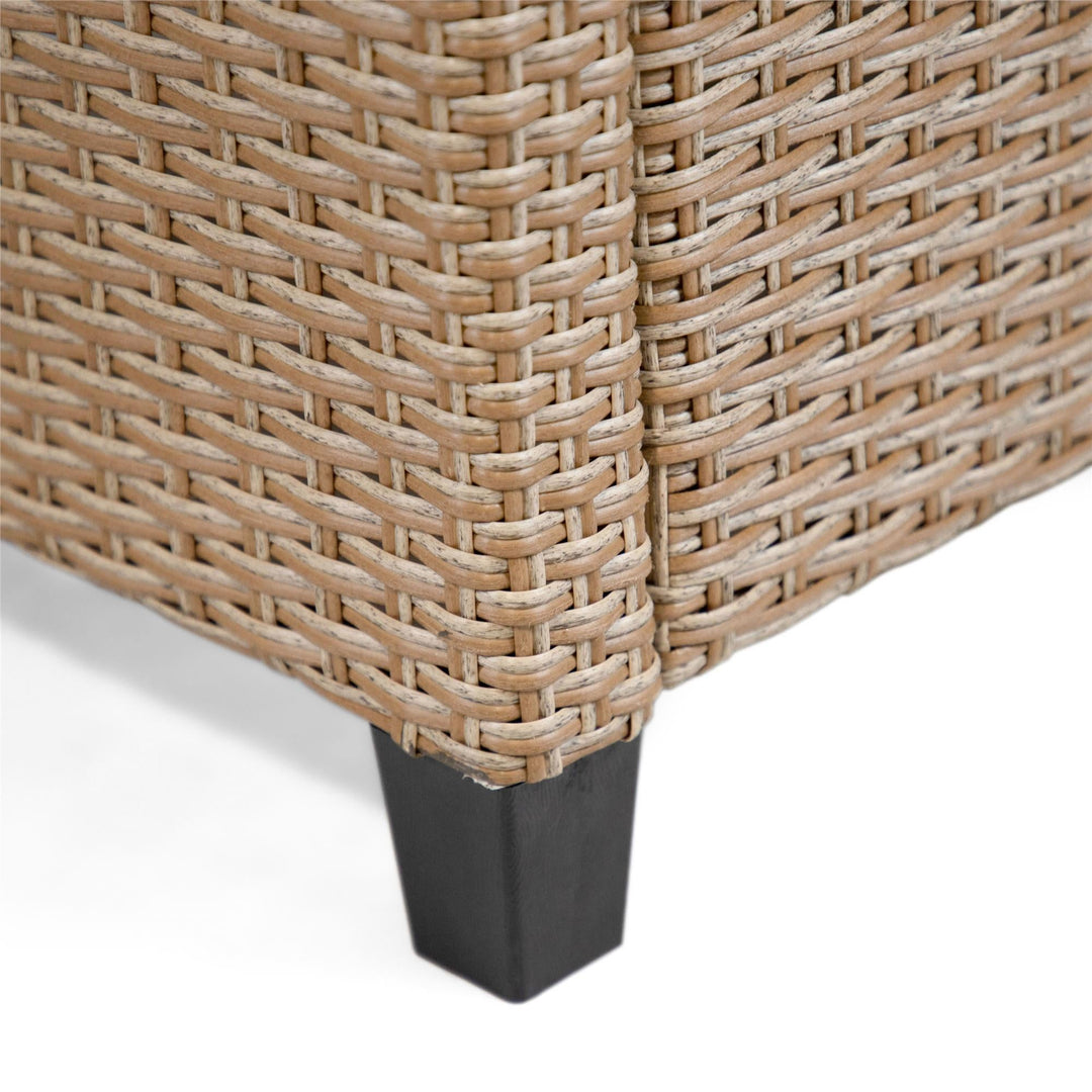 wicker patio bench - Natural