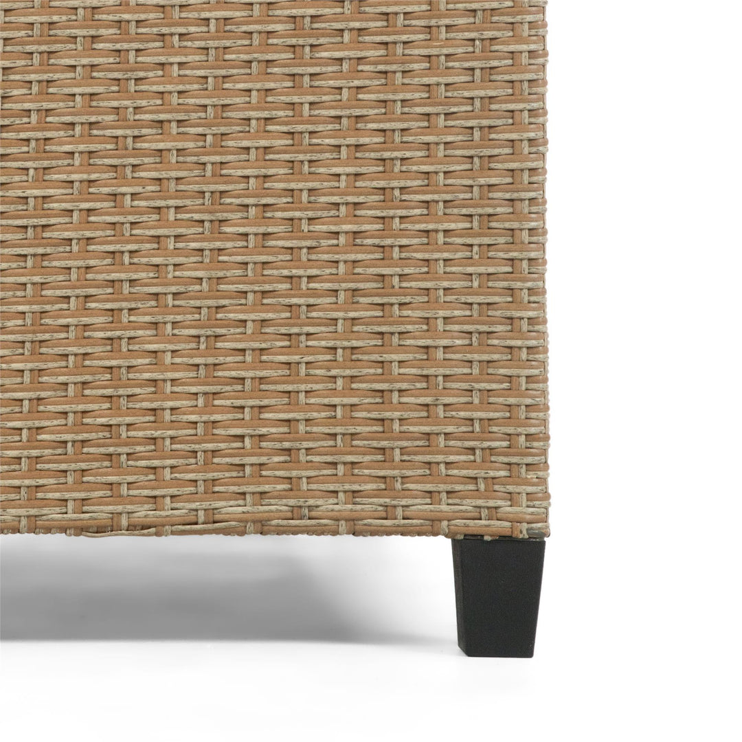 wicker outdoor pouf - Natural