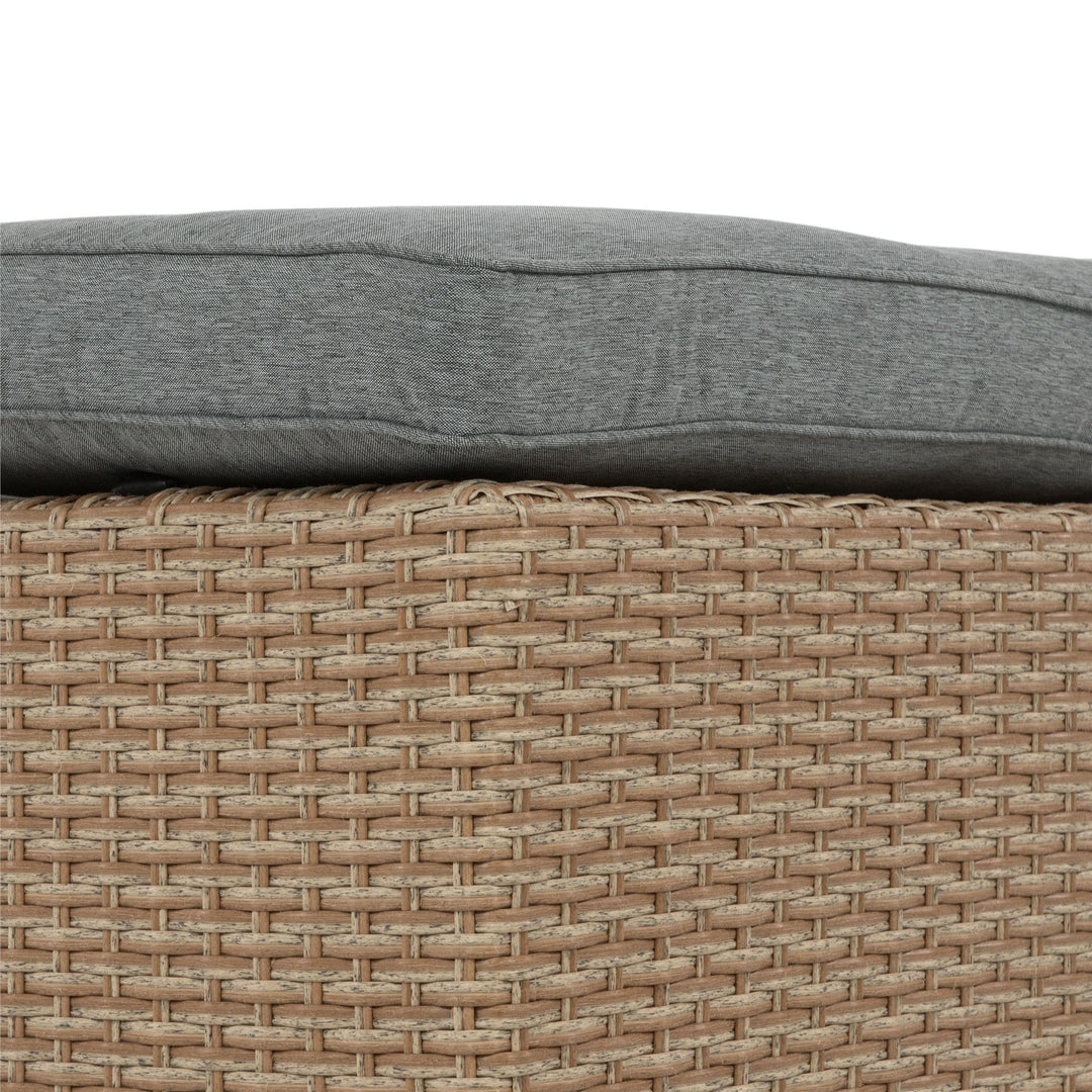 wicker patio ottoman - Natural