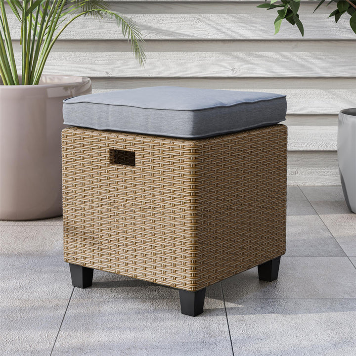 Patio Ottoman with Cushion - Natural