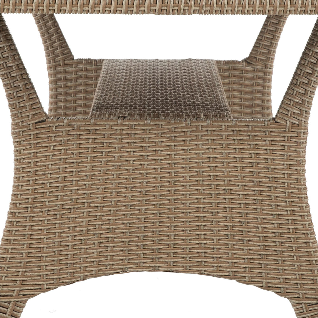 slat outdoor dining sets - Natural