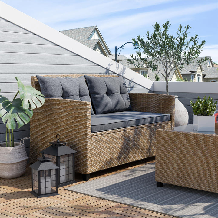wicker two seater - Natural