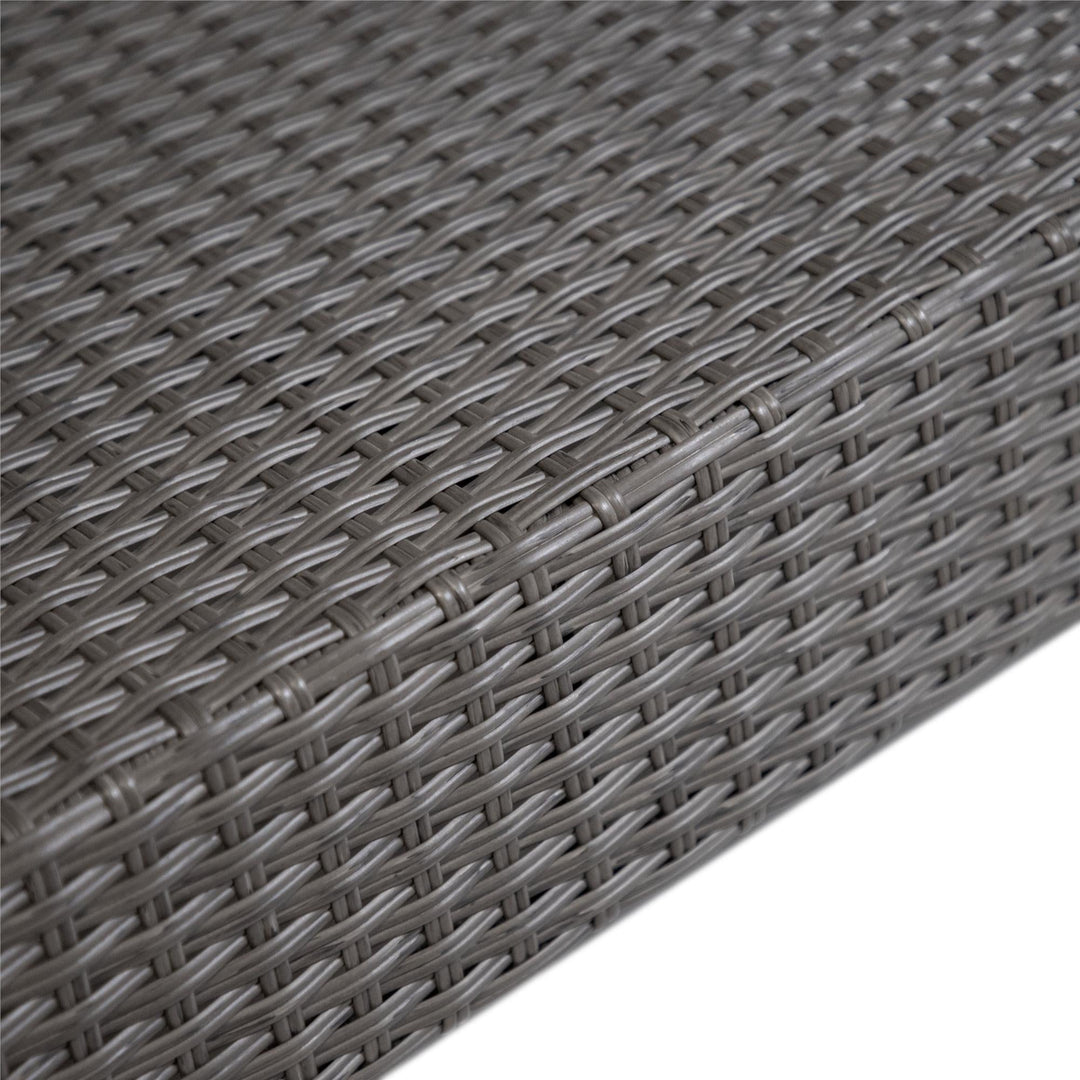 wicker glass top coffee table - Gray