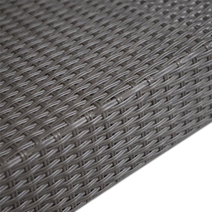 wicker glass top coffee table - Gray