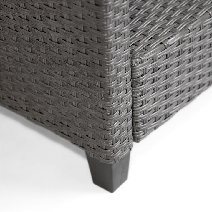 glass top wicker table - Gray