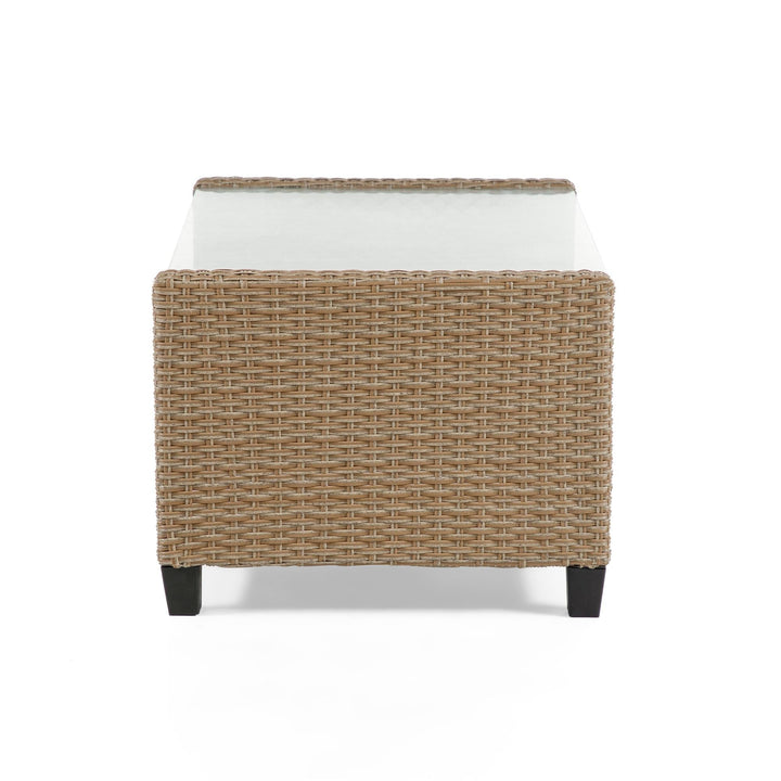wicker table with glass top - Natural