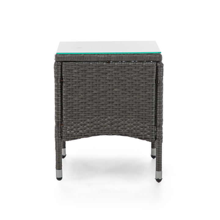 glass top end table - Gray
