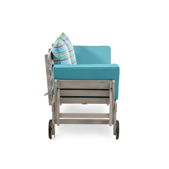 Solid Wood Convertible Daybed - Teal