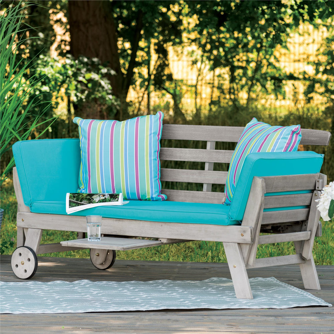 Convertible Daybed with Adjustable Arms - Teal