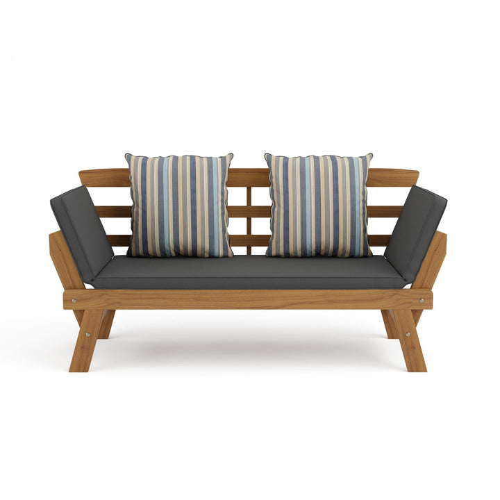 acacia wood Convertible Loveseat - Gray