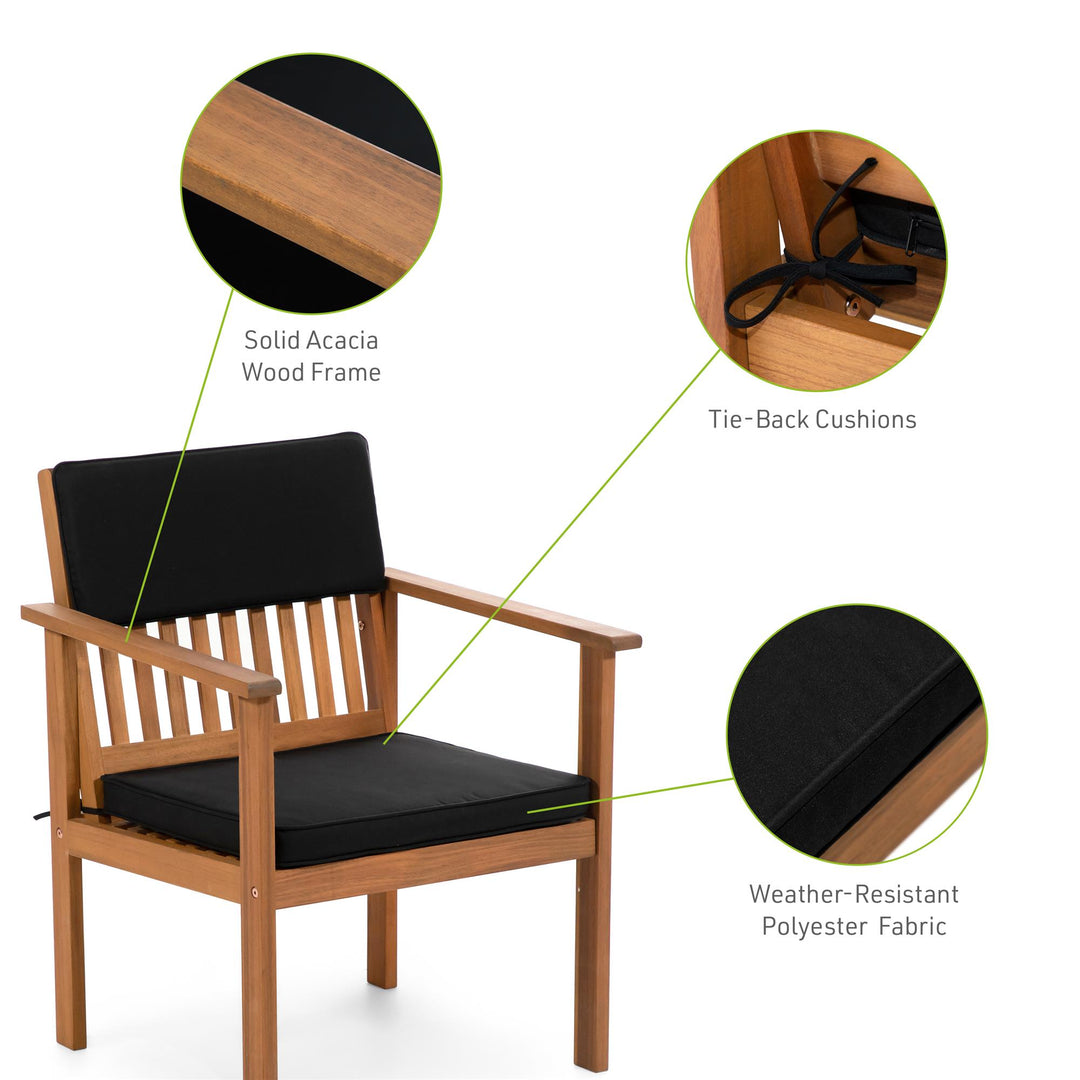 Acacia Wood Patio Furniture - Black