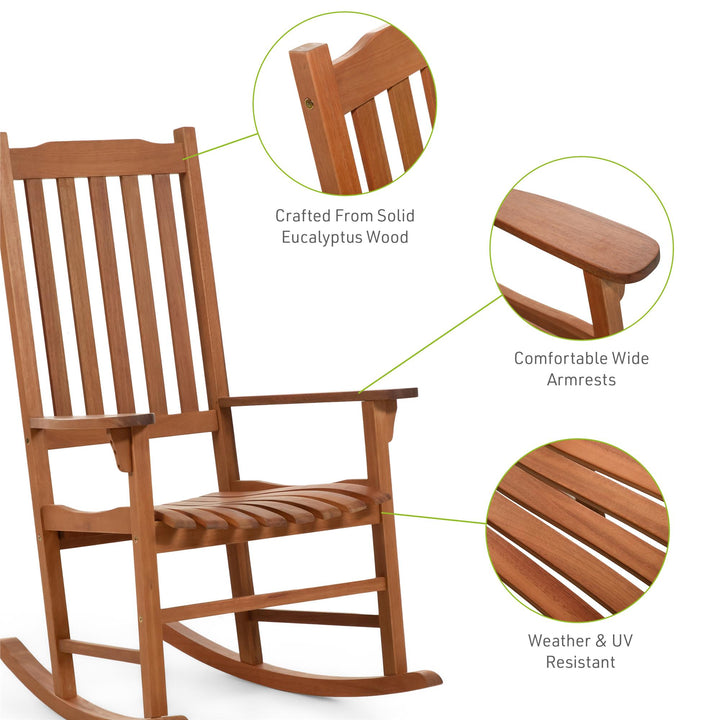 eucalyptus outdoor rocking chair - Natural