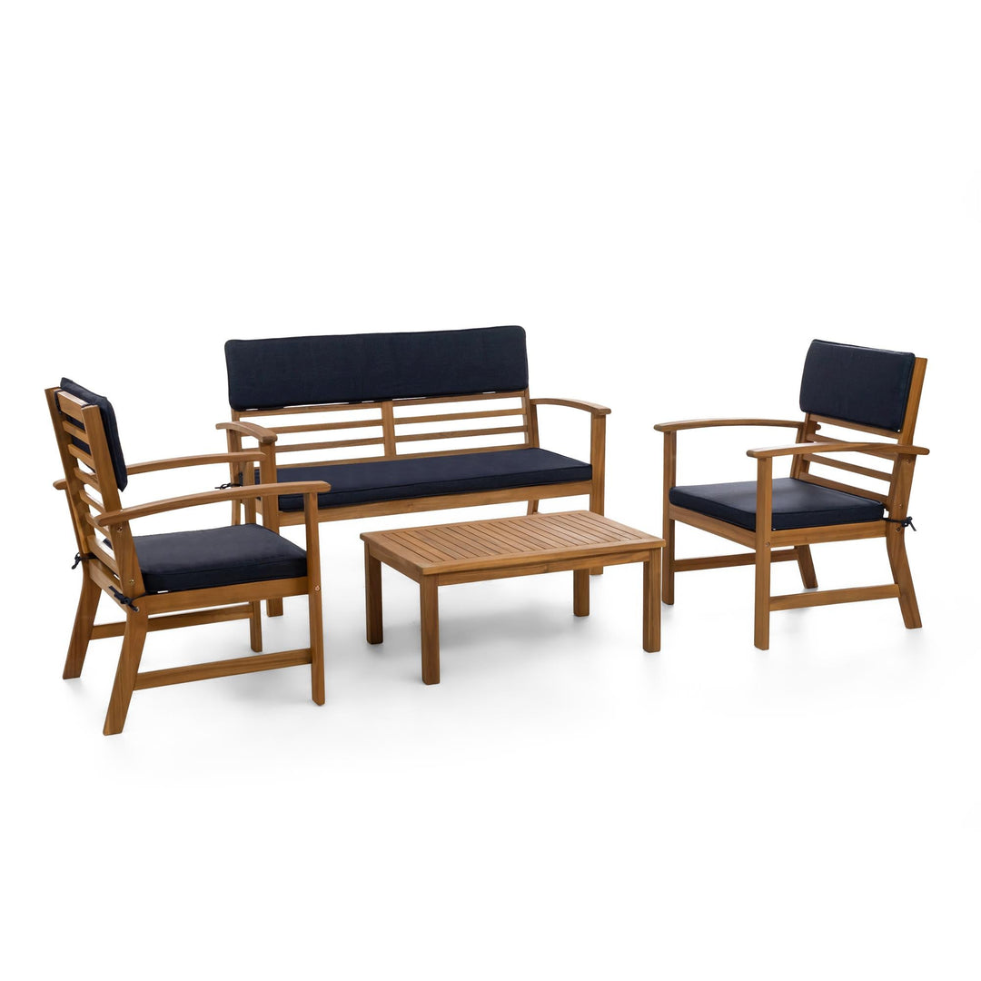 acacia wood conversation set - Blue