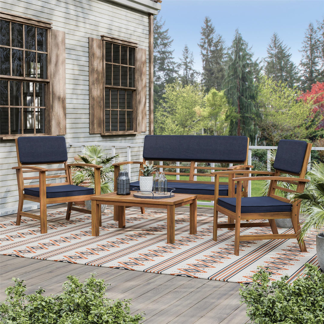 4 piece outdoor conversation set - Blue