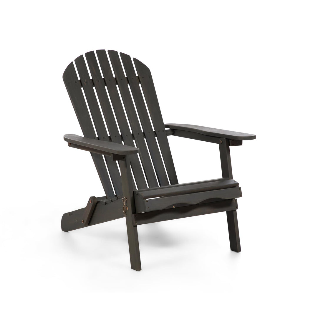solid eucalyptus wood folding chair - Dark Gray