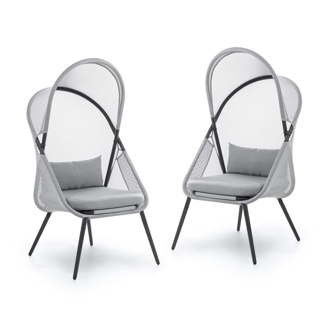 set of foldable chairs  Set of 2 - Light Gray