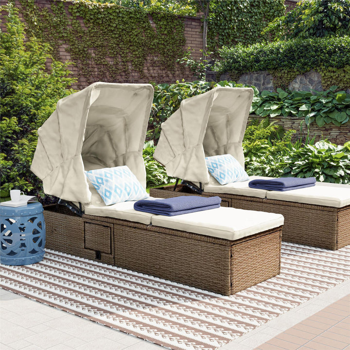 outdoor chaise with canopy - Natural