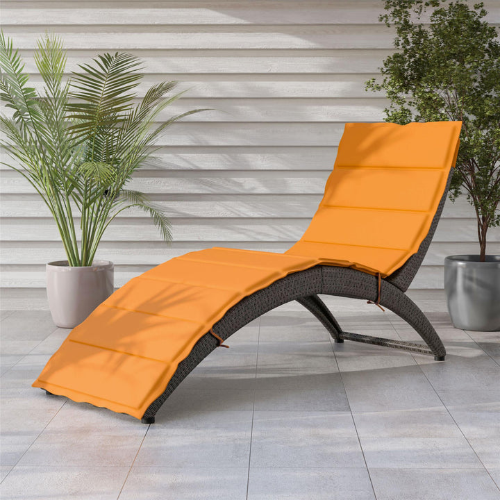 fold up chaise lounge outdoor - Orange