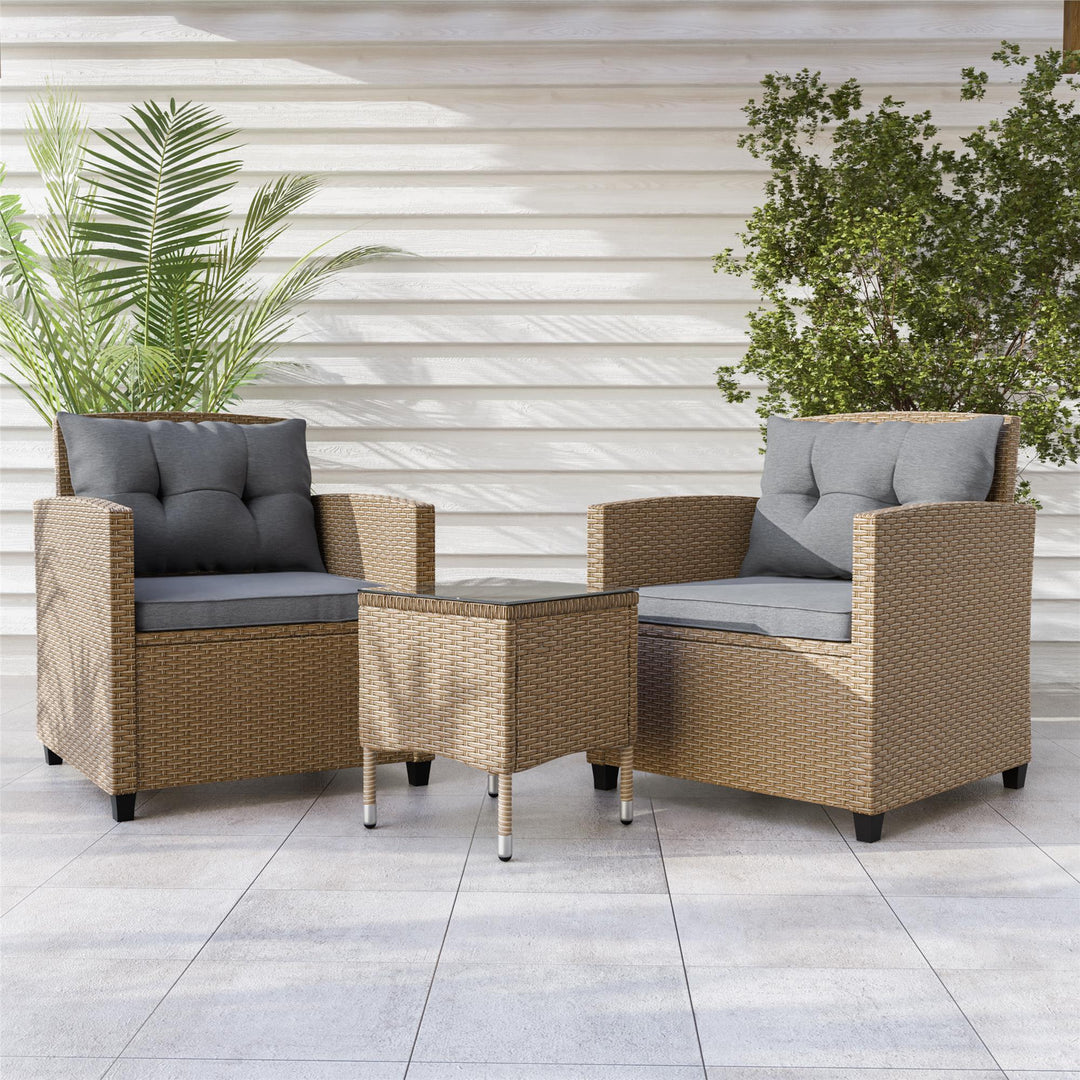 wicker 3 piece patio set - Natural