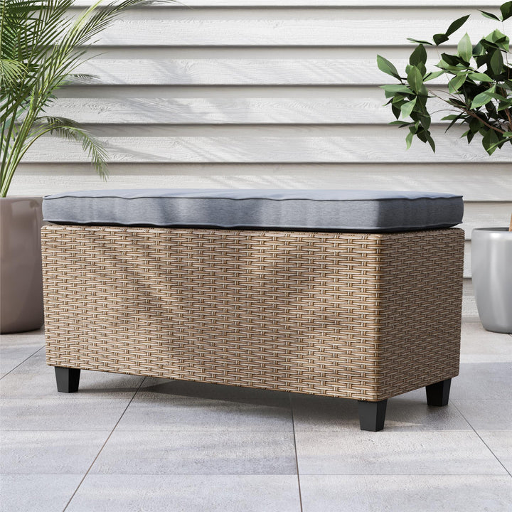 wicker bench outdoor - Natural
