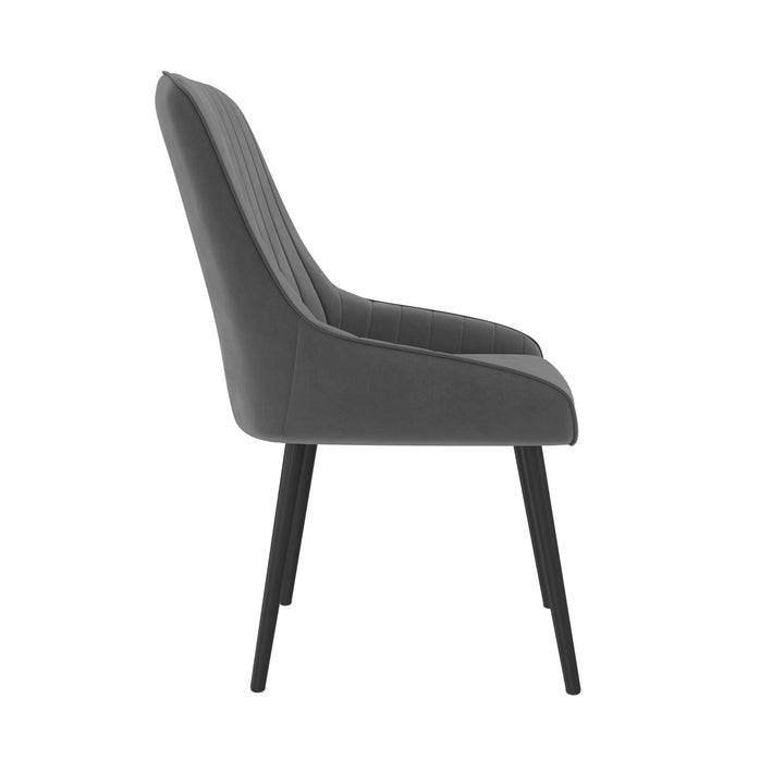 Contemporary Dixie Velvet chair set -  Gray 