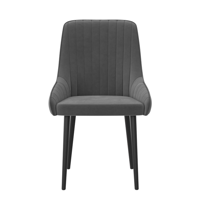 Set of 2 plush dining chairs -  Gray 
