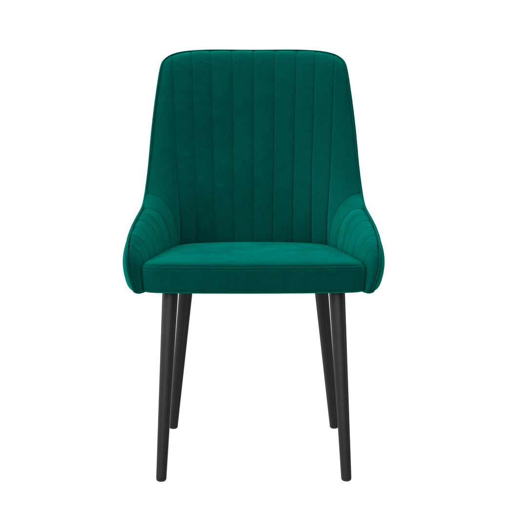 Contemporary Dixie Velvet chair set -  Green 