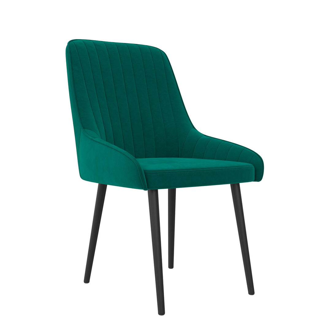 Set of 2 plush dining chairs -  Green 