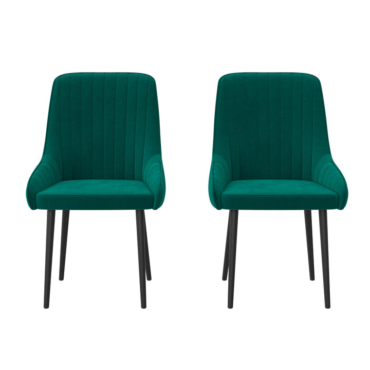 Velvet tufted dining chair set -  Green 