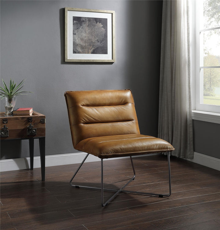 Armless accent chair - Brown