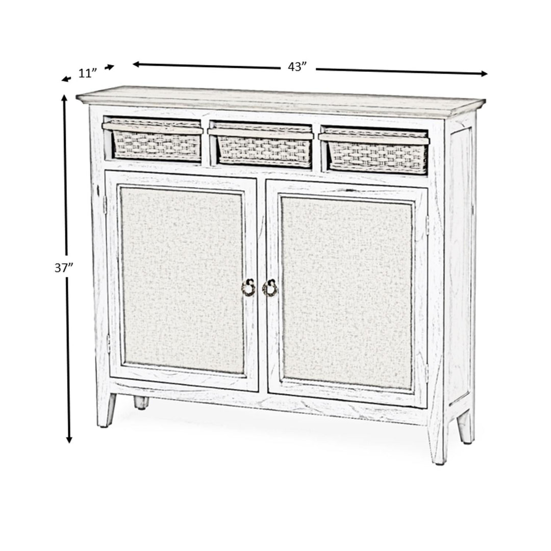 Basket-Style Cabinet - Beige