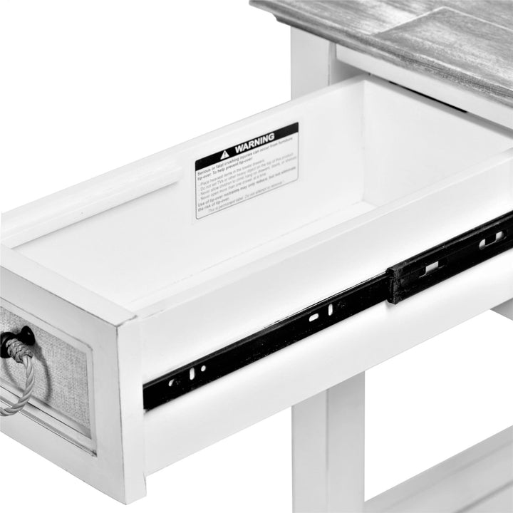 side table with drawer - White