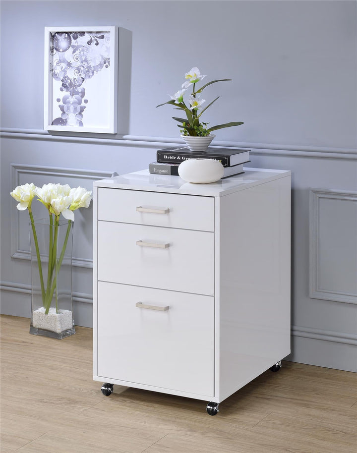 File Cabinet with 3 Drawers for office - White