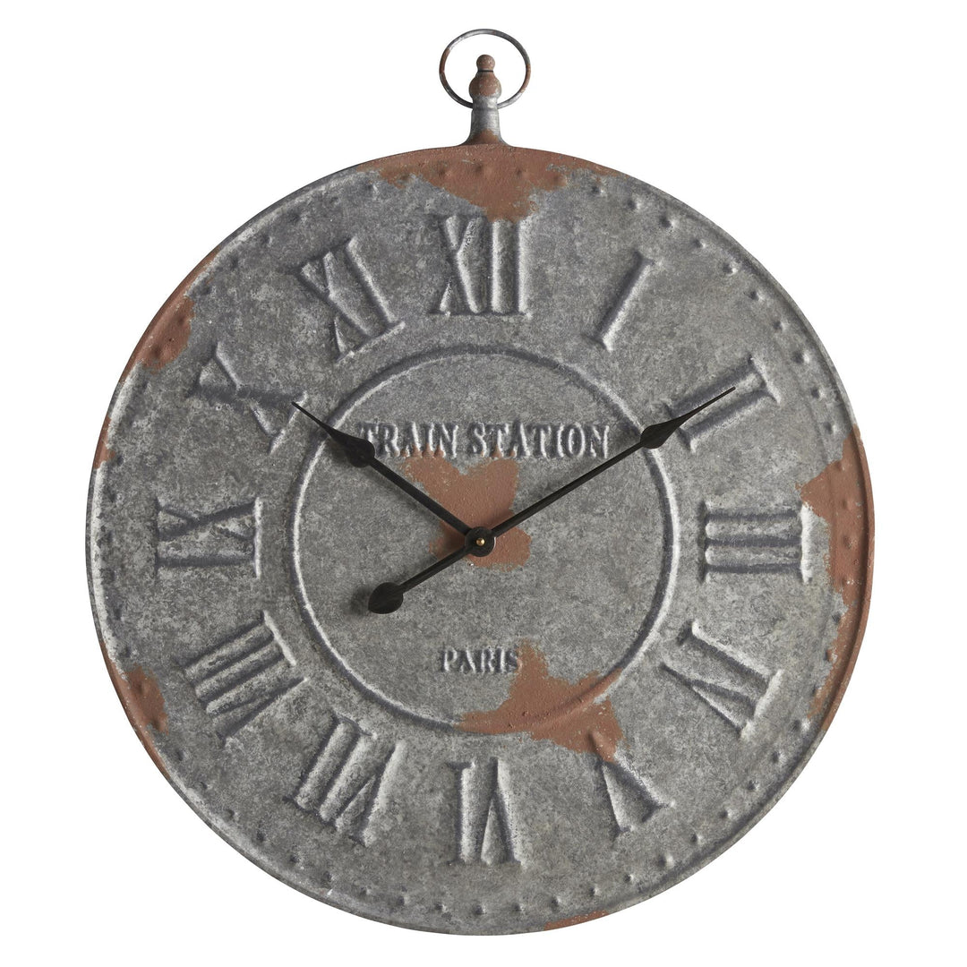 Iron Vintage round Wall Clock  - Rustic Steel