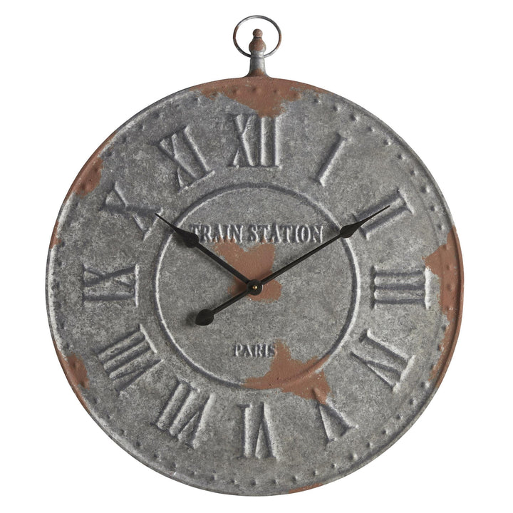Iron Vintage round Wall Clock  - Rustic Steel
