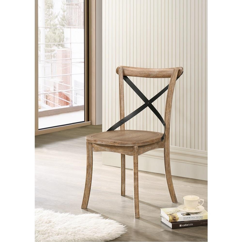 Set of 2 armless chairs - Rustic Oak