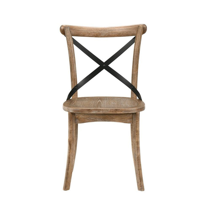 Anais Armless Side Chairs, Set of 2 - Rustic Oak