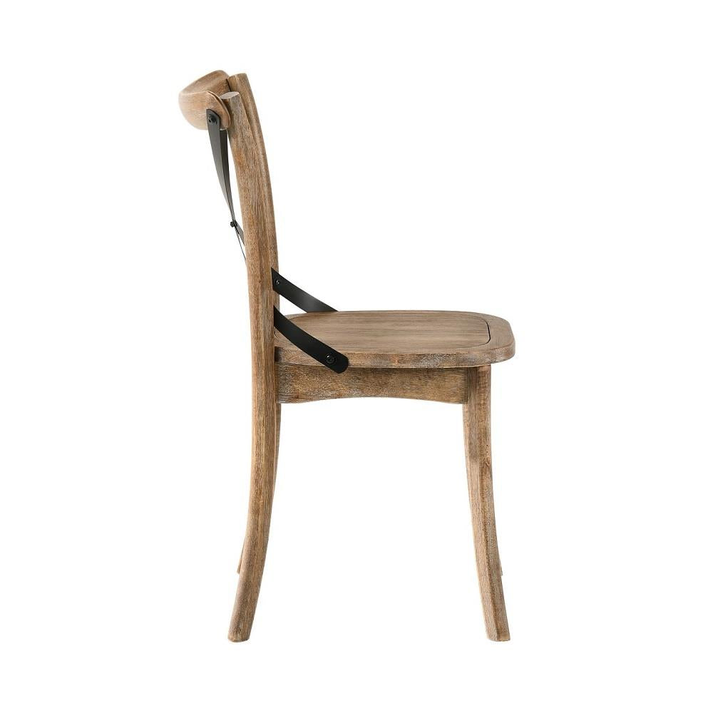 Rustic armless chair set of 2 - Rustic Oak