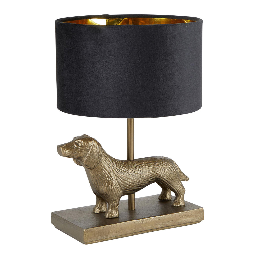 Table Lamp with Dog Base - Alumimun/Gray/Yellow