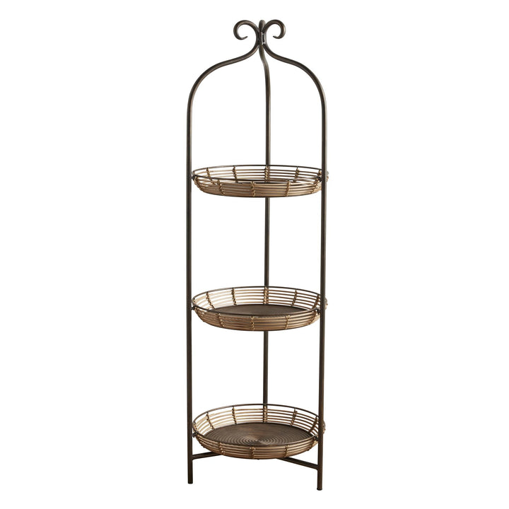 Metal Corner Shelf basket shelving - Bronze